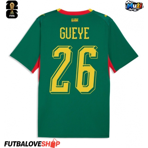 Dres Senegal Pape Gueye #26 Preč MS 2026 Krátky Rukáv